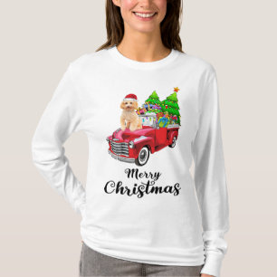 Poodle Ride Red Truck Christmas Pajama T-Shirt