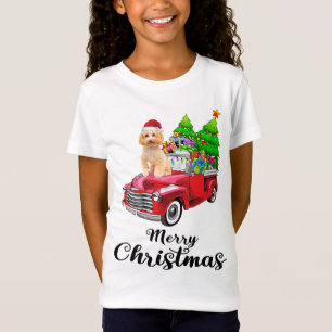 Poodle Ride Red Truck Christmas Pajama T-Shirt