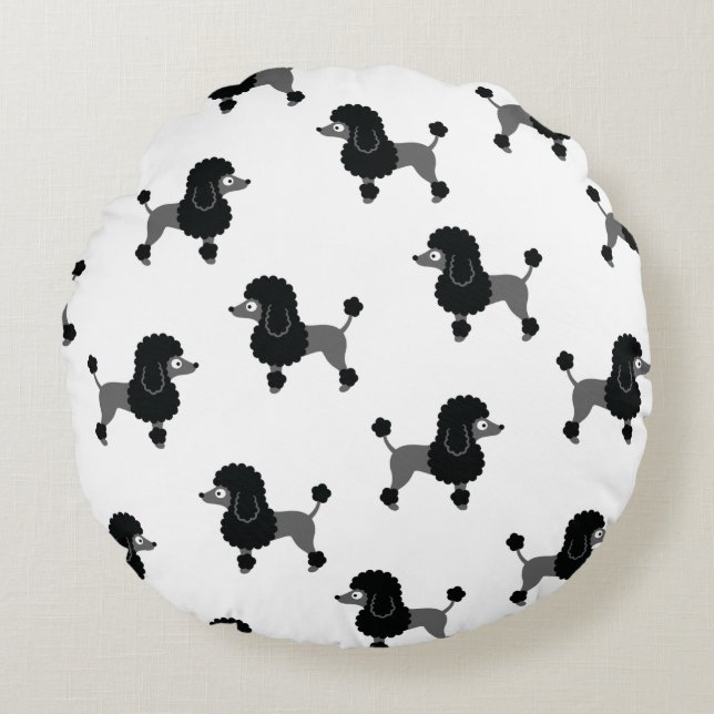 Poodle Round Pillow (Front)