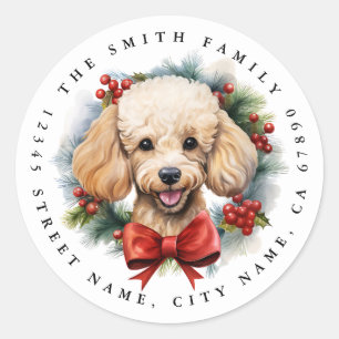 Poodle Round Stickers