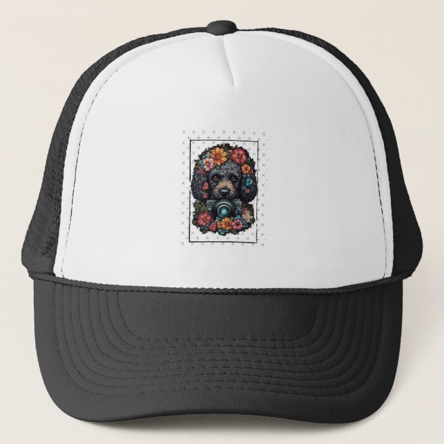 Poodle�s Perspective Chiffon Top Trucker Hat (Front)