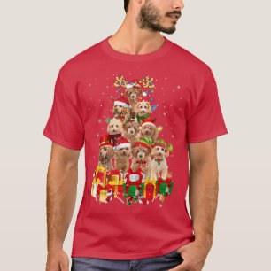 Poodle Santa Christmas Tree Lights Xmas Pajama Pet T-Shirt