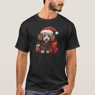 Poodle Santa Claus Hat Christmas Xmas Pajama Kids T-Shirt