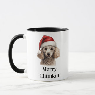 Poodle Santa Hat Christmas Dog Mug