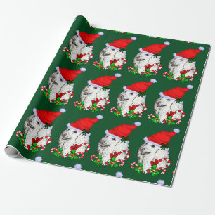 Poodle Santa Hat Christmas Wrapping Paper