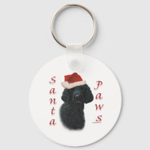 Poodle Santa Paws Key Ring