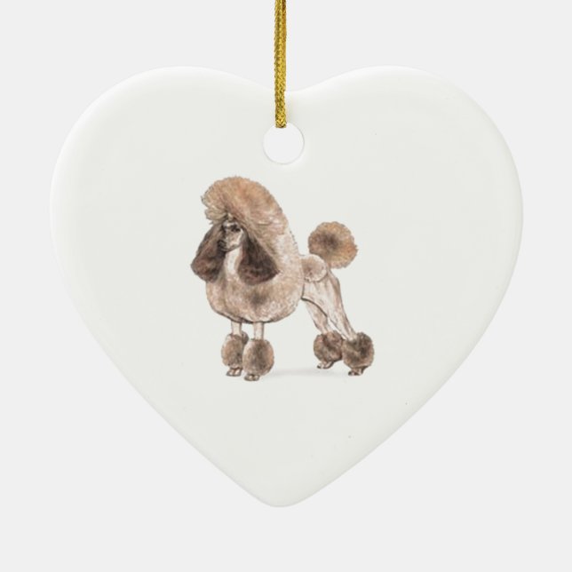Poodle -- Show Coat Ceramic Tree Decoration (Back)