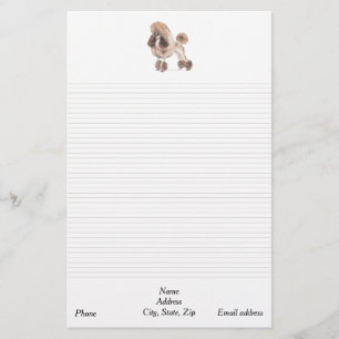 Poodle - Show Coat: Lined & Address Stationery