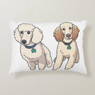 Poodle Siblings Decorative Cushion