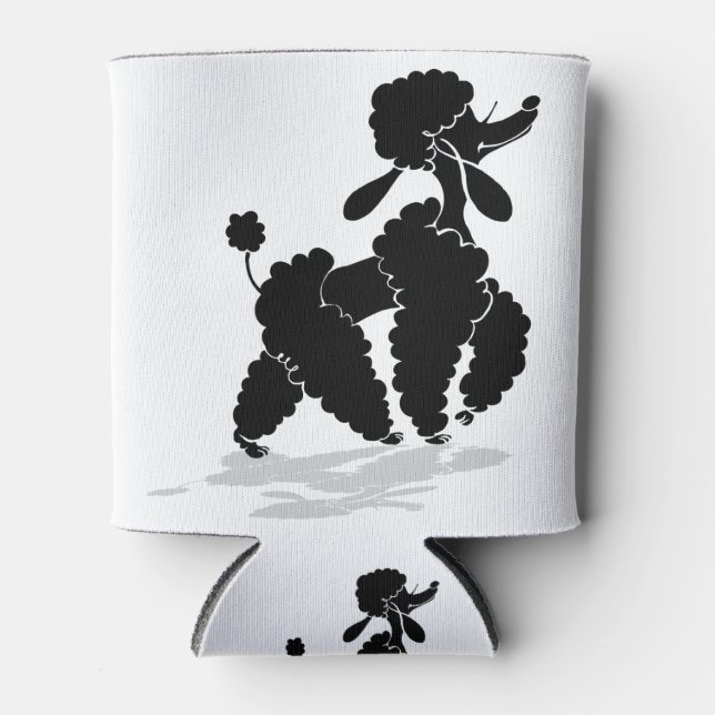 Poodle Silhouette Can Cooler (Front)
