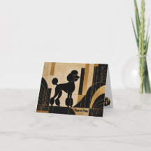 Poodle Silhouette Thank You Notecard