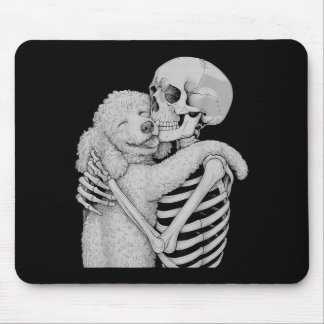 Poodle Skeleton Hug Halloween Dog Lover Mouse Pad