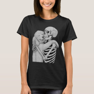 Poodle Skeleton Hug Halloween Dog Lover T-Shirt