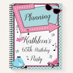 Poodle Skirt, 1950's Retro Birthday Notebook