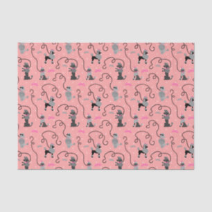 Poodle Skirt Retro Dogs Pink and Black 50s Pattern Tissue Paper