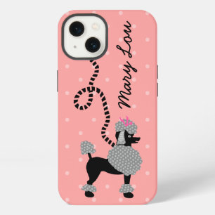 Poodle Skirt Retro Pink and Black 50s Personalised iPhone 13 Case