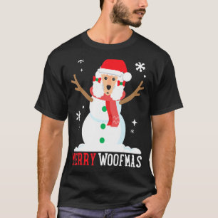 Poodle Snowman Funny Cute Dog Mum Dad Christmas T-Shirt