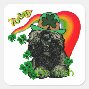 Poodle St Patricks Day Square Sticker