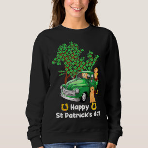 Poodle St Patricks Day Truck Shamrock Paw Dog Men  Sweatshirt
