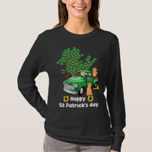 Poodle St Patricks Day Truck Shamrock Paw Dog Men T-Shirt