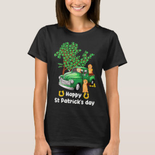 Poodle St Patricks Day Truck Shamrock Paw Dog Men  T-Shirt