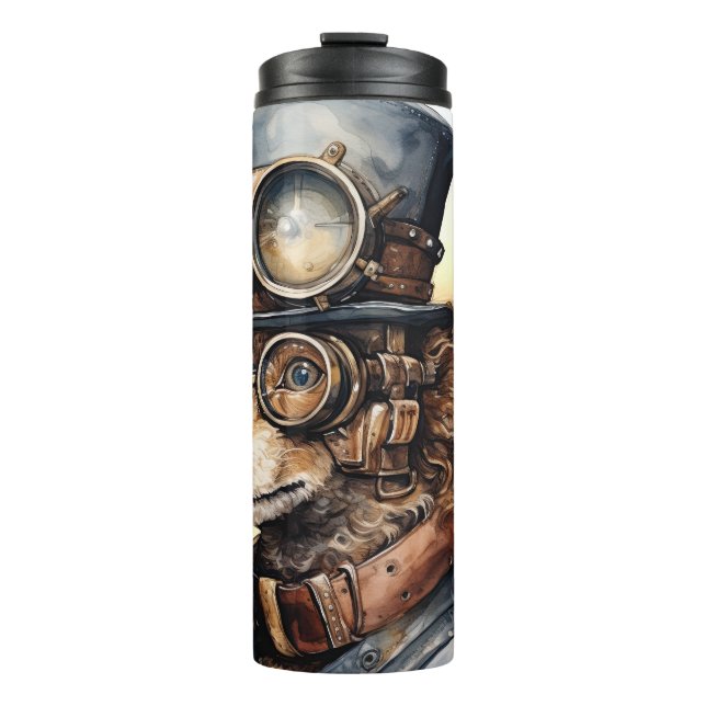 Poodle Steampunk Dog Thermal Tumbler (Front)