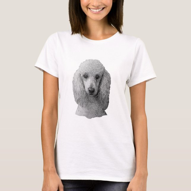Poodle - Stylised Image - Add Your Own Text T-Shirt (Front)