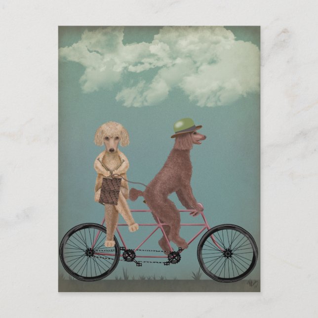 Poodle Tandem Postcard (Front)