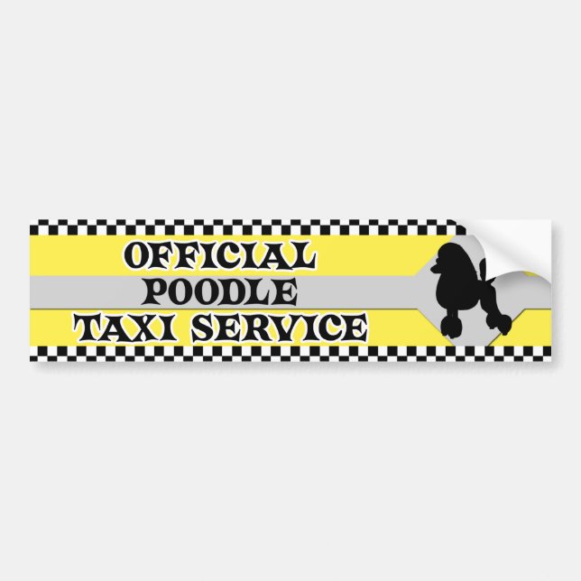 Poodle Taxi Service Bumper Sticker (Front)