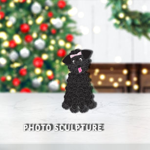 Poodle Teacup   Black Ornament Photo Sculpture Decoration
