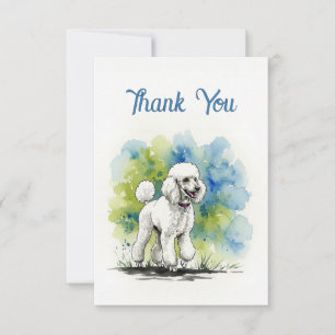 Poodle Thank You Note Card