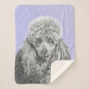 Poodle (Toy, Miniature) Painting Original Dog Art Sherpa Blanket