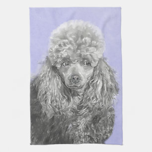 Poodle (Toy, Miniature) Painting Original Dog Art Tea Towel
