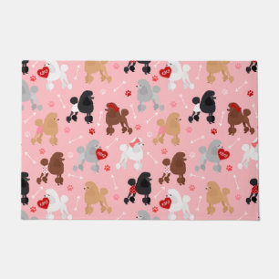 Poodle Valentine Pattern Doormat