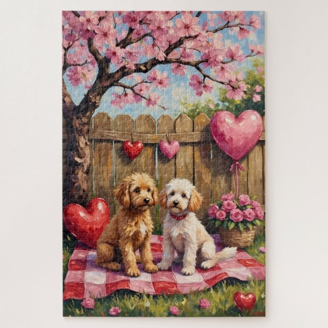 Poodle Valentine’s Day Art Jigsaw Puzzle (Vertical)
