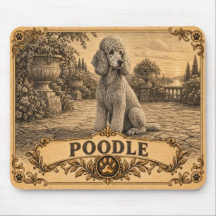 Poodle, Vintage Heritage Dog Mouse Pad