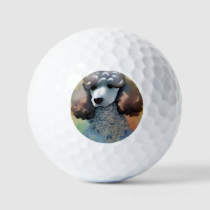 Poodle Watercolor Golf Balls