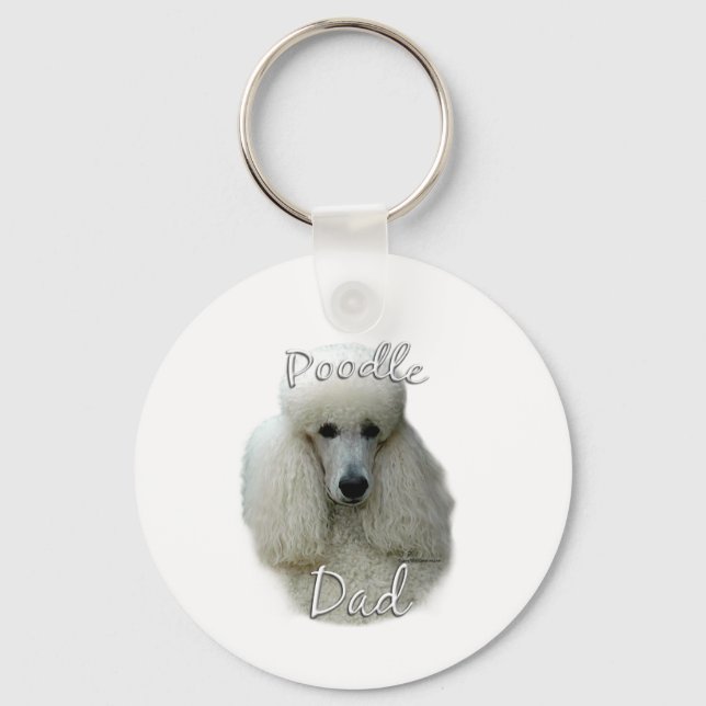 Poodle (white) Dad 2 Key Ring (Front)