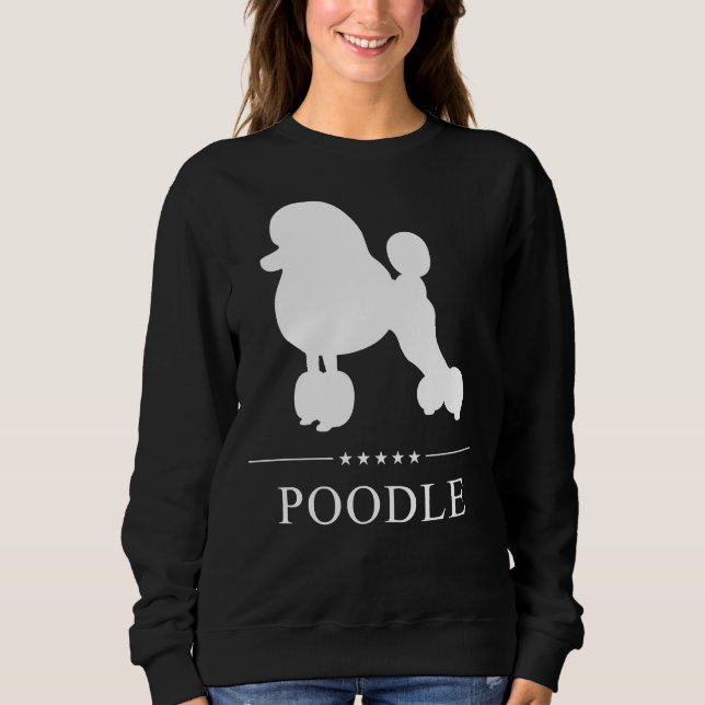 Poodle White Silhouette Sweatshirt (Front)