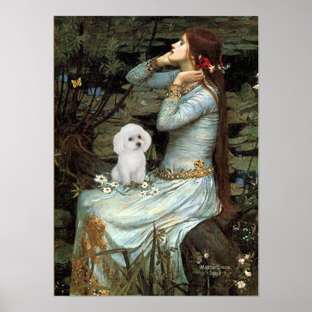 Poodle (White Toy) - Ophelia Seated Poster (Front)