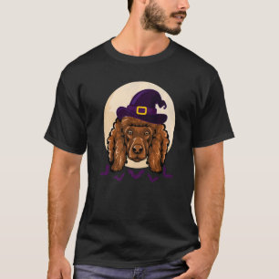 Poodle Witch Hat Lazy Halloween Costume Dog Puppy T-Shirt