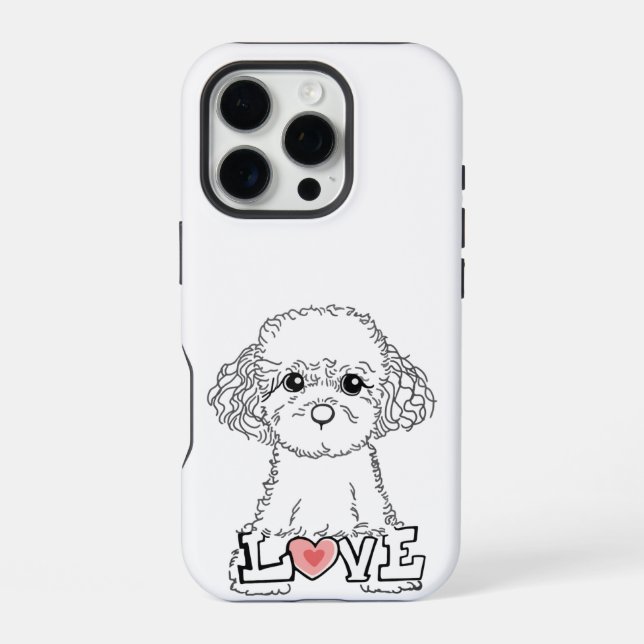 Poodle with Love Phonecase iPhone Case (Back)