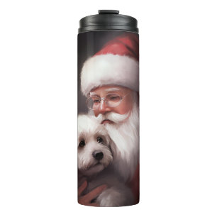 Poodle With Santa Claus Festive Christmas  Thermal Tumbler