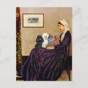 Poodles (four) - Whistler's Mother Postcard
