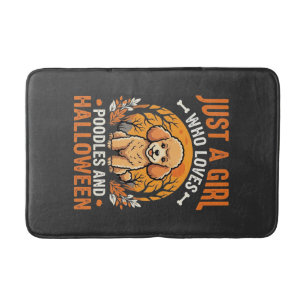 Poodles Halloween Girl Dog Lover Design_1 Bath Mat