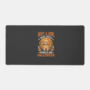 Poodles Halloween Girl Dog Lover Design_1 Desk Mat
