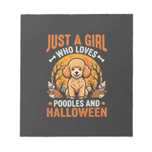 Poodles Halloween Girl Dog Lover Design_1 Notepad
