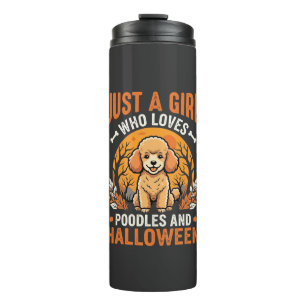 Poodles Halloween Girl Dog Lover Design_1 Thermal Tumbler
