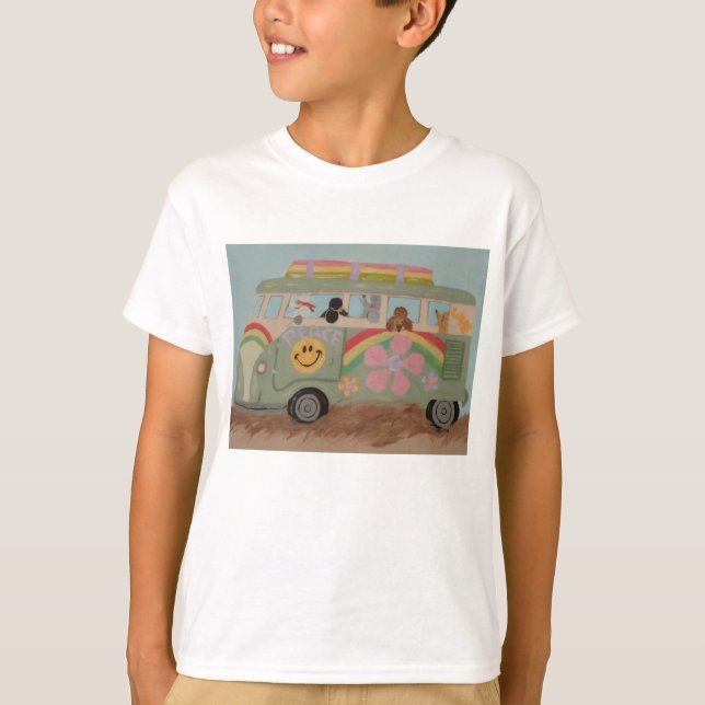 Poodles in Hippy Van T-Shirt (Front)