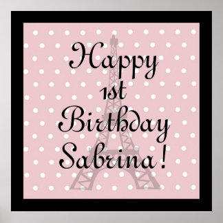 Poodles in Paris Pink Poster